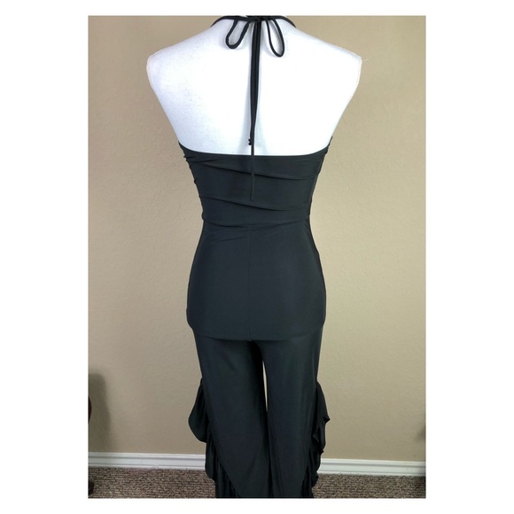 nwot Black Strapless Ruffle Leg Cami Halter Jumpsuit - Picture 5 of 8